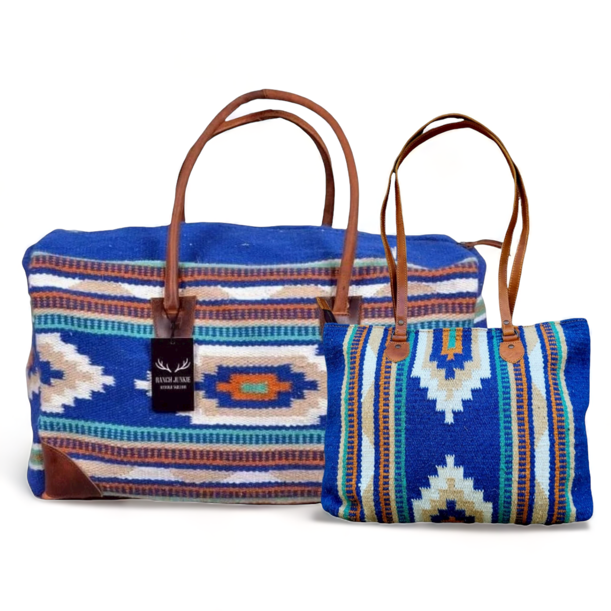 Bundle Deal-Dakota Wool Southwestern Boho Aztec Large Weekender Duffel Bag + Dakota Large Handwoven Wool Boho Tote Luggage & BagsRanch Junkie